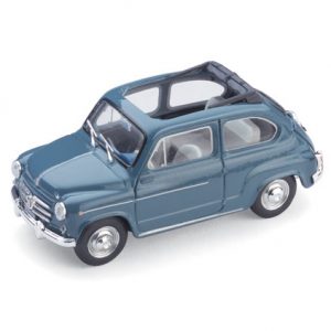 Modellino Auto Scala 1:43 Brumm FIAT 600D 600 D epoca diecast modellismo blu