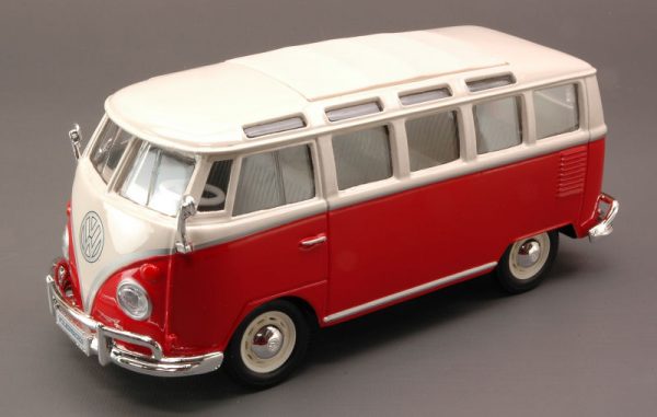 Modellino Auto Scala 1:24 VW T2 VAN SAMBA bus diecast modellismo statico coche