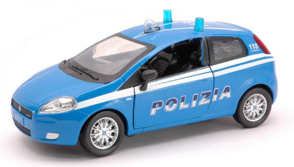 Modellino auto Scala 1/24 FIAT GRANDE PUNTO POLIZIA diecast modellismo statico