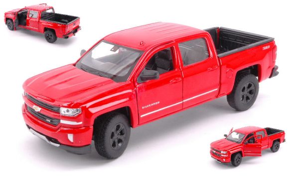 Modellino Auto Scala 1:24 Welly CHEVROLET SILVERADO diecast modellismo red