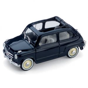 Modellino Auto scala 1:43 diecast Brumm FIAT 600 BLU aperta modellismo epoca