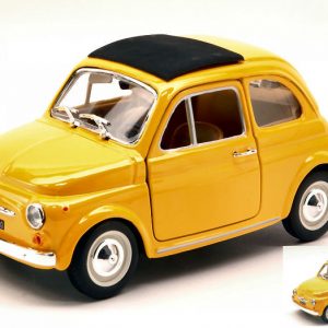 Modellino Auto scala 1:24 diecast Burago FIAT 500 F 500F epoca modellismo giallo