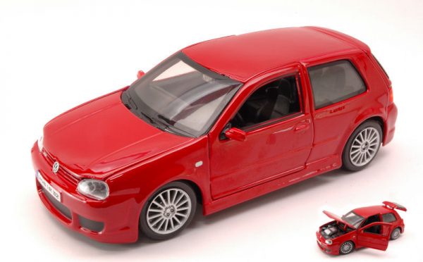 Modellino Auto scala 1:24 diecast VW GOLF 4 IV R32 rosso collezione modellismo