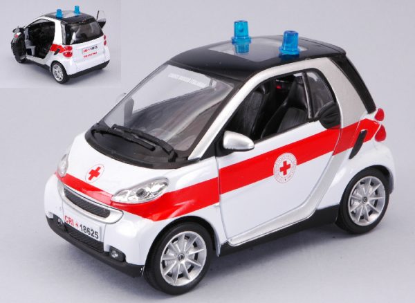 Modellino auto Forze Ordine diecast SMART FORTWO CROCE ROSSA ITALIANA 1:24