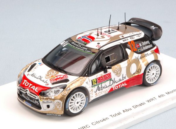 Modellino Auto Rally diecast Spark Model CITROEN DS3 N.12 4th MONTE CARLO  M.OSTBERG-J.ANDERSSON
