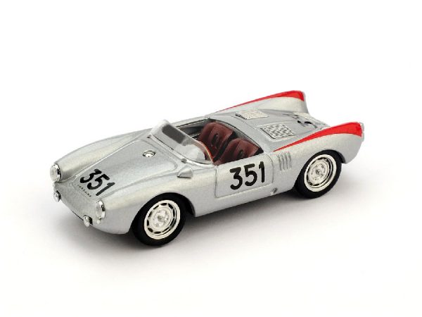 Modellino Auto Competizione scala 1:43 Brumm diecast PORSCHE 550 SPIDER N.351 6th MM  HERRMANN-LINGE