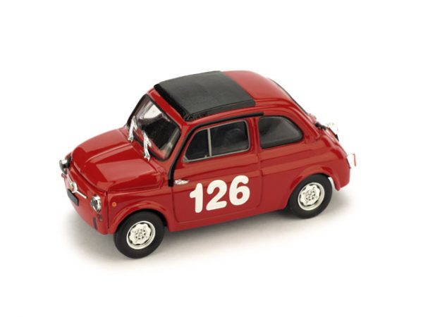 Modellino Auto scala 1:43 Brumm diecast FIAT 595 ABARTH 500 rossa racing epoca
