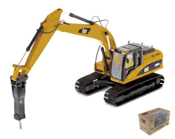 Modellino ESCAVATORE Diecast Master CAT 320D HYDRAULIC EXCAVATOR HAMMER 1:50