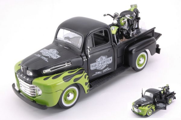 Modellino auto tuning Maisto  FORD F1 PICK UP  WHARLEY DAVIDSON FL PANHEAD BLACK 1:24 modellismo diecast