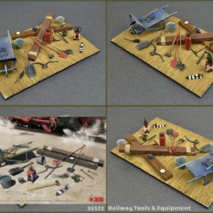 Modellino diorami modellismo kit di montaggio Miniart  RAILWAY TOOLS & EQUIPMENT KIT 1:35