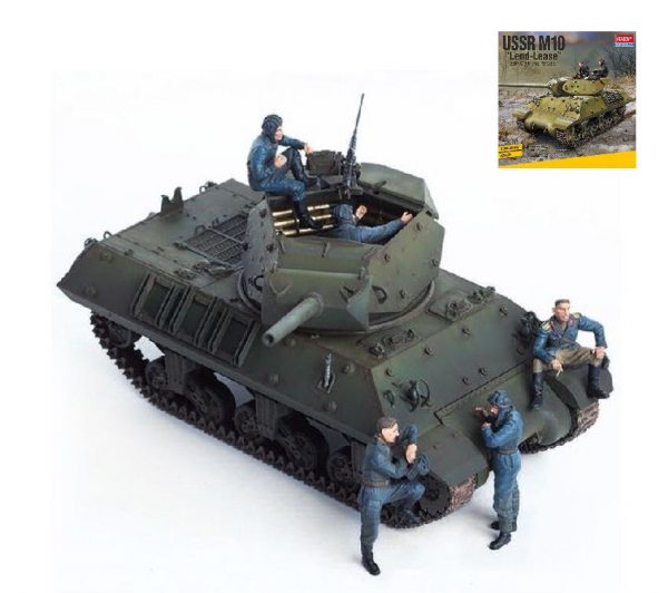 Modellino kit di montaggio mezzi militari carri armati tank Academy  USSR M10 LEND LEASE KIT 1:35 modellismo