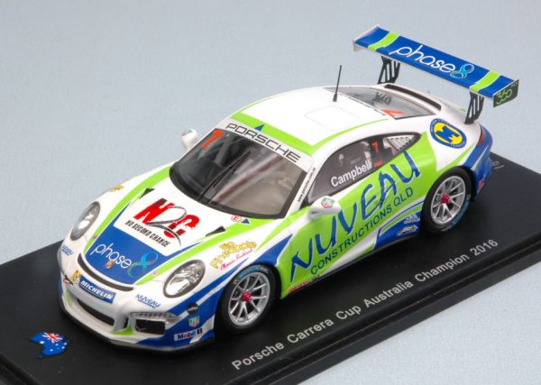 Modellino auto scala 1:43 Spark Model  PORSCHE CARRERA CUP AUSTRALIA CHAMPION  MATT CAMPBELL modellismo statico diecast