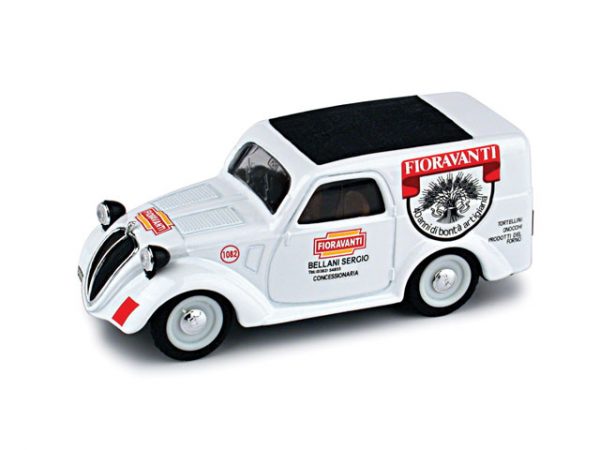 Modellino auto scala 1:43 veicoli pubblicitari epoca Brumm FIAT 500 B FIORAVANTI