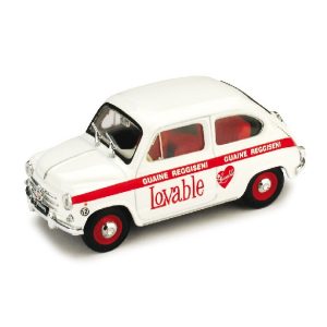 Modellino auto scala 1:43 pubblicitari Brumm FIAT 600 INTIMO LOVABLE diecast epoca