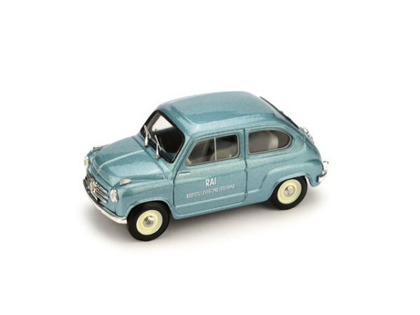 Modellino auto scala 1:43 pubblicitari commerciali Brumm FIAT 600 TV RAI diecast epoca