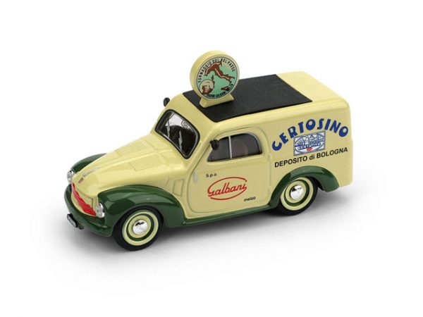 Modellino auto scala 1:43 Brumm FIAT 500 B 500B FURGONE CERTOSINO GALBANI