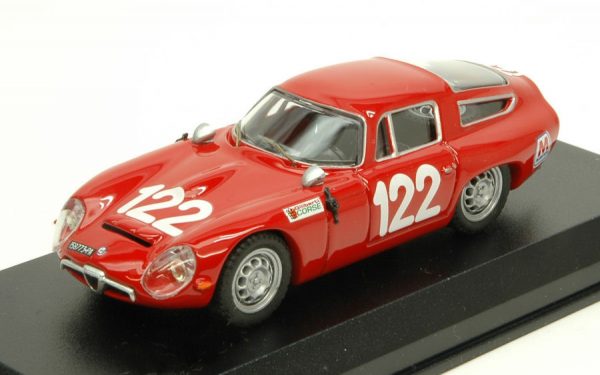 Modellino auto scala 1:43 Best Model  ALFA ROMEO TZ1 N.122 28th TARGA FLORIO  LO PICCOLO-SUTERA modellismo diecast collezione