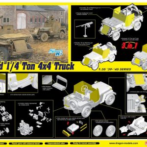 Modellino kit di montaggio mezzi militari carri armati tank Dragon  ARMO 14-Ton 4x4 TRUCK W50-cal MACHINE GUN KIT 1:35 modellismo