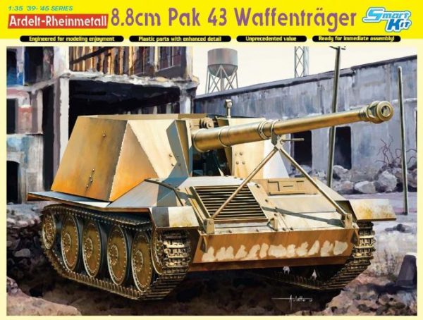 Modellino kit di montaggio mezzi militari carri armati tank Dragon  WAFFENTRAGER 8,8 cm PAK 43 KIT 1:35 modellismo