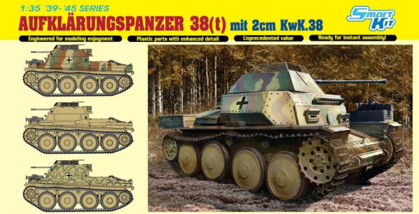 Modellino kit di montaggio mezzi militari carri armati tank Dragon  AUFKLARUNGSPANZER 38 (t) W2 cm KWK38 KIT 1:35 modellismo