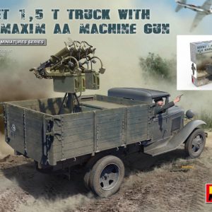 Modellino kit di montaggio mezzi militari carri armati tank Miniart  SOVIET 1,5 t TRUCK WM-4 MAXIM AA MACHINE GUN KIT 1:35 modellismo