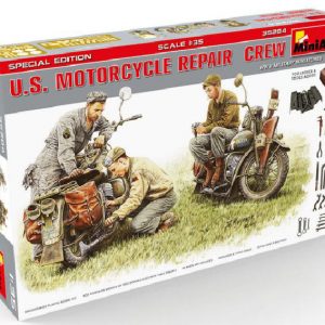 Modellino kit di montaggio mezzi militari carri armati tank Miniart  U.S.MOTORCYCLE REPAIR CREW KIT 1:35 modellismo