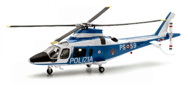 Modellino ELICOTTERO AGUSTA WESTLAND AW109 POLIZIA modellismo statico diecast