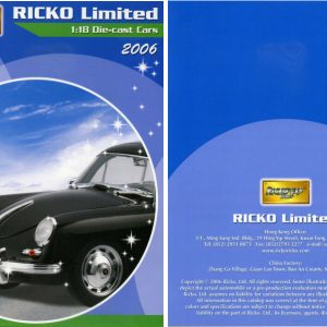 Modellino auto rivista book booklet Ricko  CATALOGO RICKO  PAG.44 modellismo statico collezione
