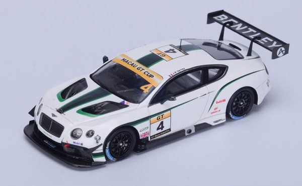 Modellino auto scala 1:43 Spark Model  BENTLEY CONTINENTAL GT3 N.4 MACAU GT CUP  JEAN KARL VERNAY modellismo statico diecast