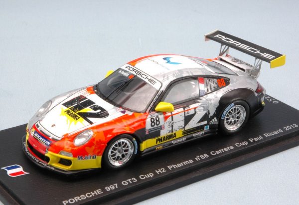 Modellino auto scala 1:43 Spark Model  PORSCHE 997 GT3 N.88 CARRERA CUP PAUL RICARD  H.HASSID modellismo statico diecast