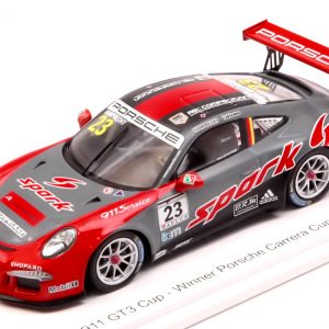 Modellino auto scala 1:43 Spark Model  PORSCHE 911 GT3 N.23 WINNER CARRERA CUP JAPAN FUJI  P.HAMPRECHT modellismo statico diecast