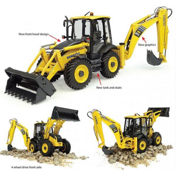 Modellino ruspa Universal Hobbies TERNA KOMATSU WB97S-8 scala 1:50 modellismo