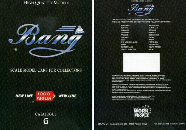 Modellino auto rivista book booklet Bang  CATALOGO BANG  ED.6 PAG.48 modellismo statico diecast