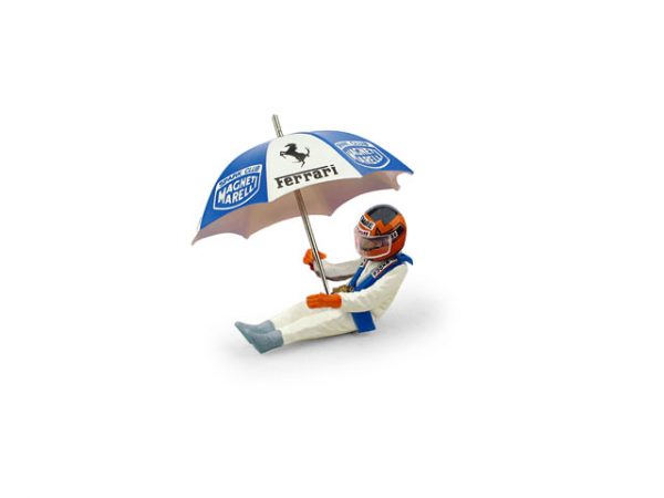 Modellino figurini figura Brumm PILOTA VILLENEUVE OMBRELLINO modellismo FIGURE