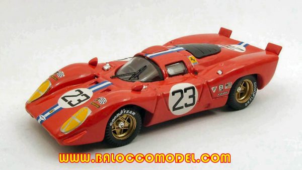 Modellino auto scala 1:43 Best Model  FERRARI 312 P COUPE  N.23 RETIR.SEBRING  CHINETTI JR.-ADAMOWICZ diecast modellismo statico