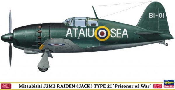Modellino modellismo kit di montaggio aerei Hasegawa  RAIDEN TYPE 21 PRISONER KIT 1:48
