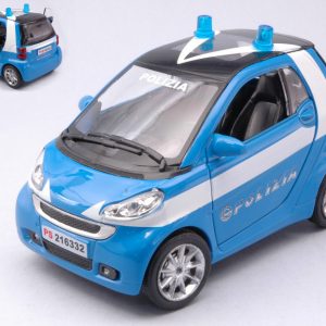 Modellino auto scala 1:24 SMART FORTWO POLIZIA modellismo statico diecast