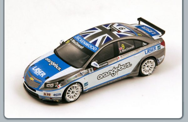Modellino auto scala 1:43 Spark Model  CHEVROLET CRUZE 1.6T N.9 WTCC  A.MAC DOWALL diecast modellismo statico