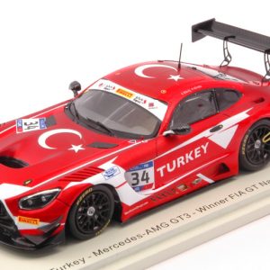 Modellino auto scala 1:43 Spark Model  MERCEDES GT3 N.34 WINNER FIA GT BAHRAIN  YOLUC-GUVEN diecast modellismo