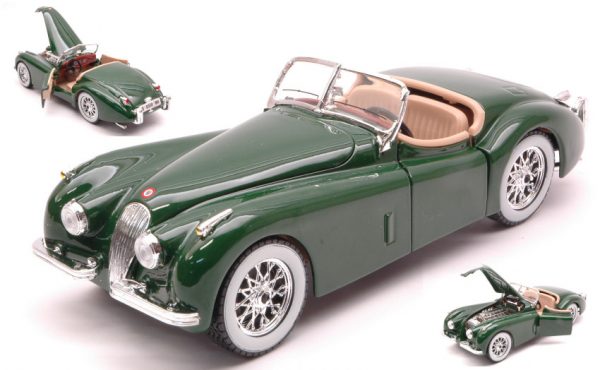 Modellino auto scala 1:24 Burago JAGUAR XK 120 ROADSTER modellismo statico verde