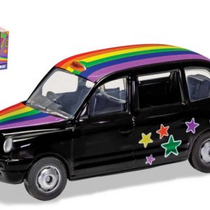Modellino auto taxi Corgi PEACE AND LOVE LONDON TAXI RAIMBOW 1:36 diecast