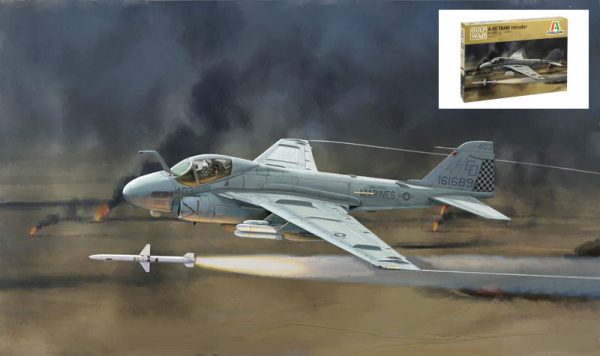 Modellino modellismo kit di montaggio aerei Italeri  A-6E INTRUDER U.S. NAVYU.S.M.C GULF WAR KIT 1:72