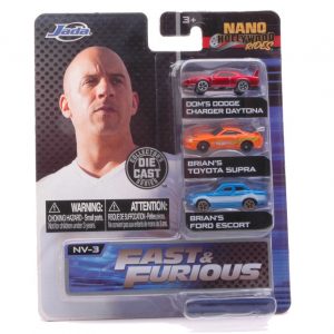 Modellino auto film movie Jada Toys 3 AUTO NANO HOLLYWOOD FAST & FURIOUS