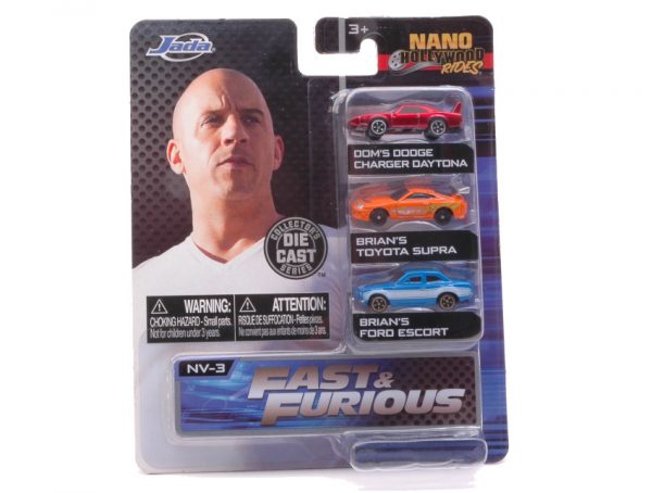 Modellino auto film movie Jada Toys 3 AUTO NANO HOLLYWOOD FAST & FURIOUS