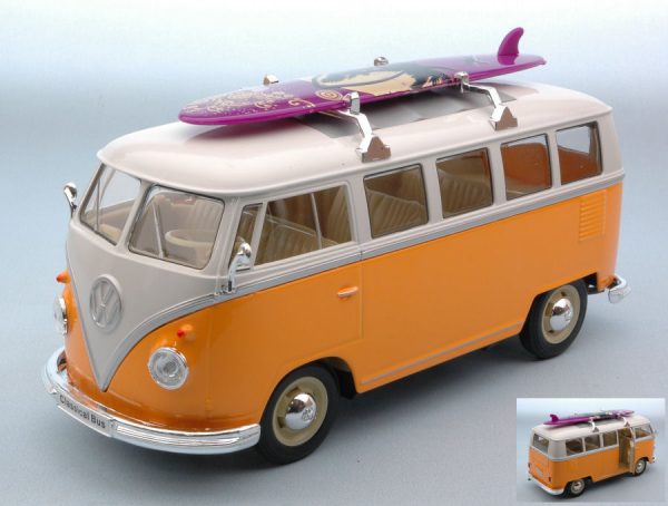 Modellino auto scala 1:24 VW T1 BUS WINDSURF diecast modellismo van t2