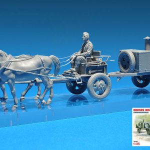 Modellino model kit di montaggio  Miniart  HORSES DRAW FIELD KITCHEN KP-42 KIT 1:35