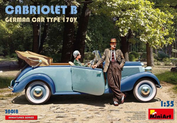 Modellino auto kit di montaggio Miniart CABRIOLET B GERMAN CAR TYPE 170V 1:35