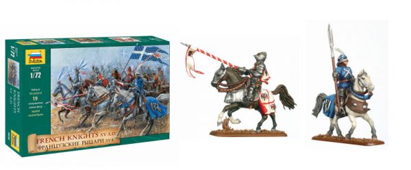 Modellino soldati soldatini  Zvezda CAVALIERI FRENCH KNIGHTS XV A.D. KIT 1:72