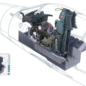 Modellino modellismo kit di montaggio aerei Italeri  F-104 G COCKPIT KIT 1:12