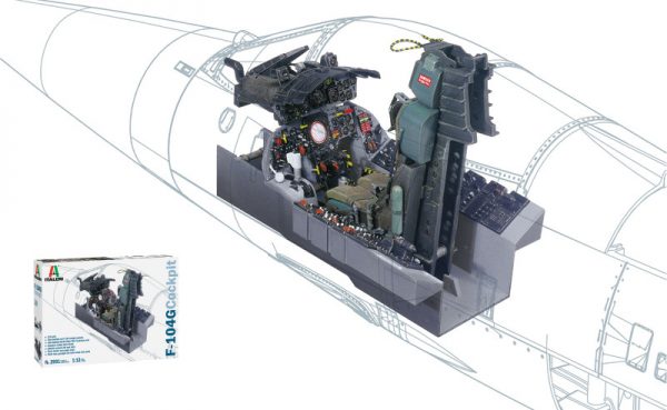 Modellino modellismo kit di montaggio aerei Italeri  F-104 G COCKPIT KIT 1:12